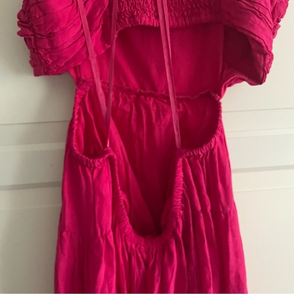Anthropologie Let Me Be Magenta Pink Cutout Tiered Maxi Dress 3414 - Picture 9 of 12